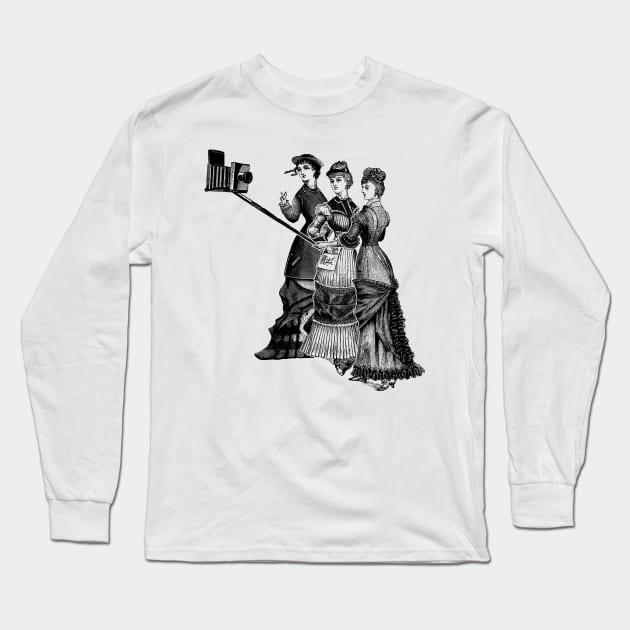 Vintage Selfie Stick Long Sleeve T-Shirt by UselessRob